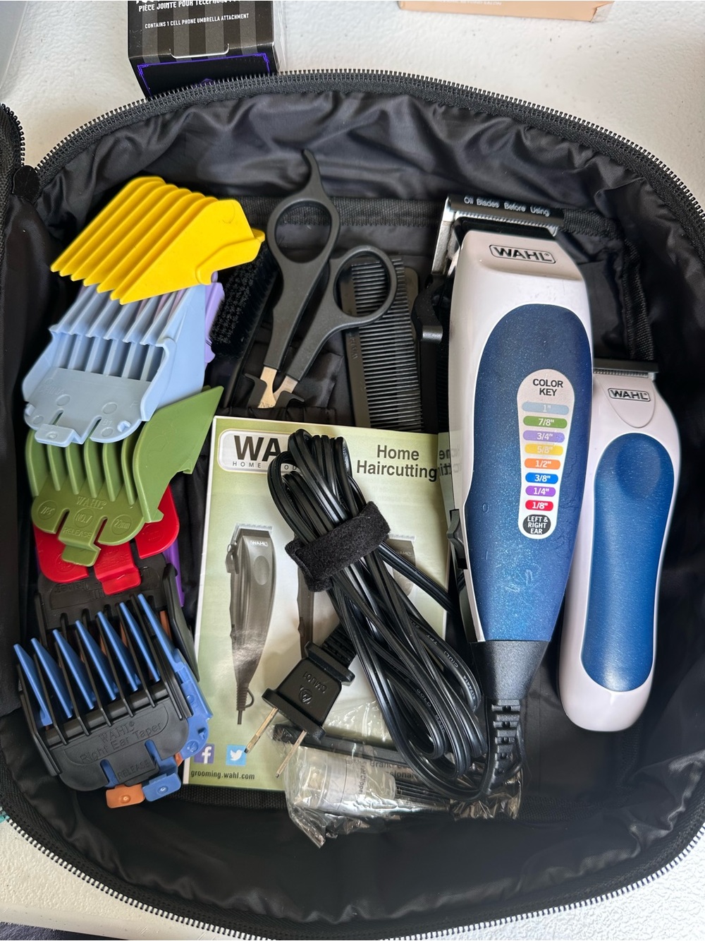 Wahl Blue & White Corded Hair Clipper Set with Color-Key Guards